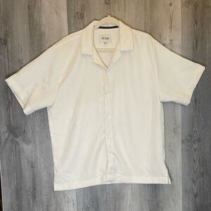 Zuma Beach Club Mens XL Cream Cabana Shirt Camp Collar Resort Short Sleeve